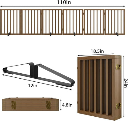 Dog Gate for Stairs,Foldable Dog Gate for Indoor Doorways House,Freestanding Pet Gates for Dogs,Doogie Puppy Fence Gate