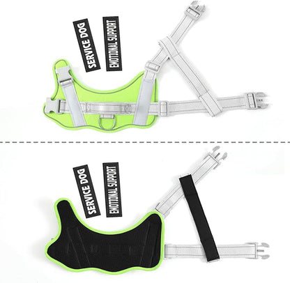 voopet Emotional Support Dog Harness, Professional Service Dog Vest Harness for Small Medium Large Dogs, Reflective Breathable and Adjustable No Pull/Choke ESA Essential Harness