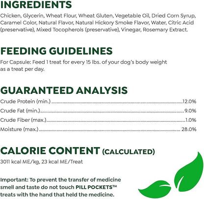 Greenies Pill Pockets for Dogs Large Size, Dog Treat Pouch for Capsule Medication, Hickory Smoke Flavor, (6) 7.9 oz. Pouches