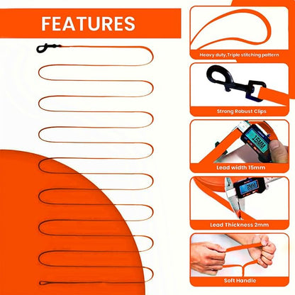 Waterproof Dog Leash 10ft, 16ft, 30ft, 50ft PVC Recall Long Line Dog Leash Beach Swimming Tracking Training Dogs Lead for Small, Medium and Large Dogs