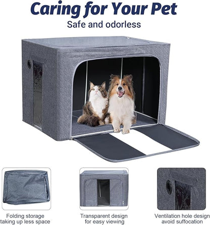 REDDOUDOU Pet Oxygen Chamber, Small Pet Incubator, Animal Nebulizer Box, Pets Delivery with Padded Cotton, Cat's Nest, Pets Nebulizer Accessories for Dogs, Cats, Puppies, Kittens(100L)