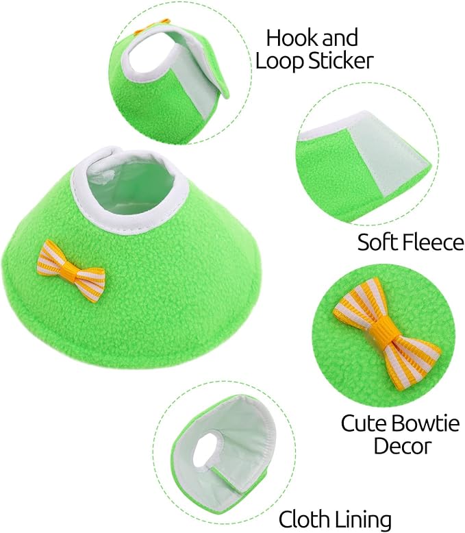 Bird Cone Collar 4 Pcs Set Pet Parrot Anti-bite Elizabethan Collars Protective Anti-Grab Feather Wound Healing Recovery Cones for Lovebird Cockatiel Budgerigar Parakeet Yellow Blue Red Green