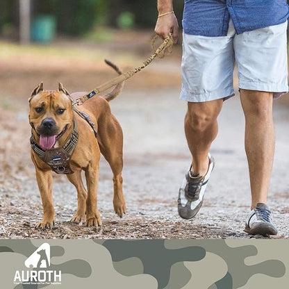 AUROTH Heavy Duty Bungee Dog Leash for Medium Large Breed Dogs, No Pull Leashes for Shock Absorption with Car Seat Belt, 2 Padded Handles 4.5FT 6FT Training Dog Leash