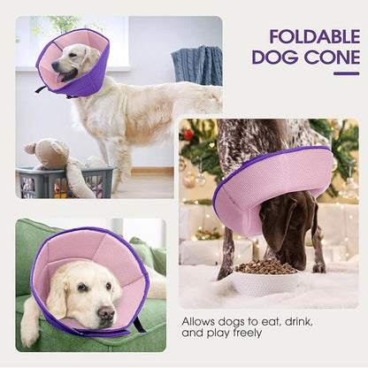 Dog Cone Collar After Surgery, Soft Cone for Small Dogs to Stop Licking, Adjustable Elizabethan Collar for Dogs, Lightweight Breathable Dog Recovery Cones for Wound Healing & Hot Spots