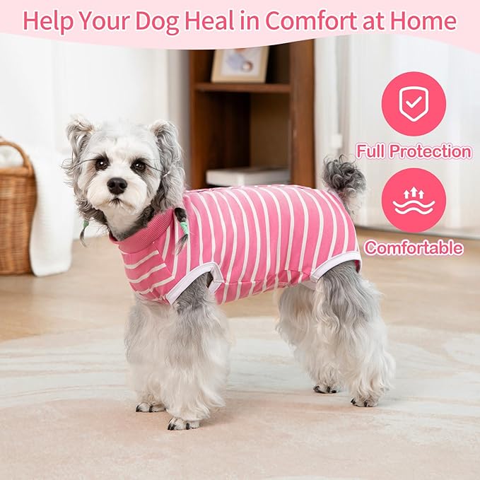 Coppthinktu Dog Surgery Recovery Suit for Dogs Cat Dog Onesie, Dog Recovery Suit Female for Small Medium, Pet Surgical Neuter Post-Surgery Suit E-Collar Alternative Anti Licking Abdominal Wounds