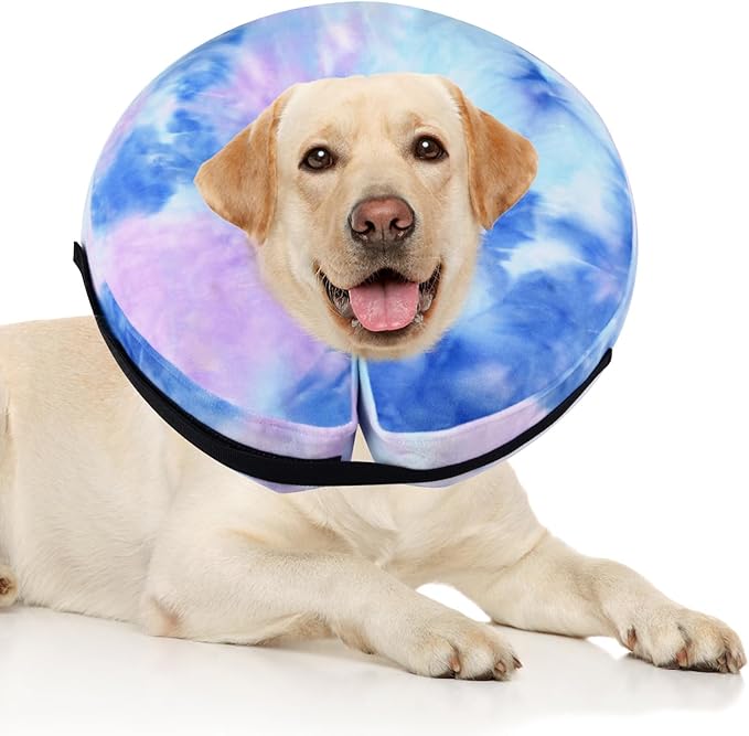 Inflatable Dog Recovery Collar, Dog Cone Collar for After Surgery, Prevent Dogs from Biting & Scratching Wound E-Collars to Help with Healing Soft Pet Recovery Collar Does