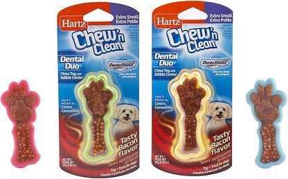 Hartz Tiny Dog Dental Duo Dog Toy Edible Chew Combo [Set of 3]