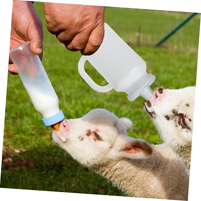 LIOOBO 2pcs Calf Milk Bottle Kitten Milk Feeder Pet Nursing Bottle Comfortable to Hold Handle