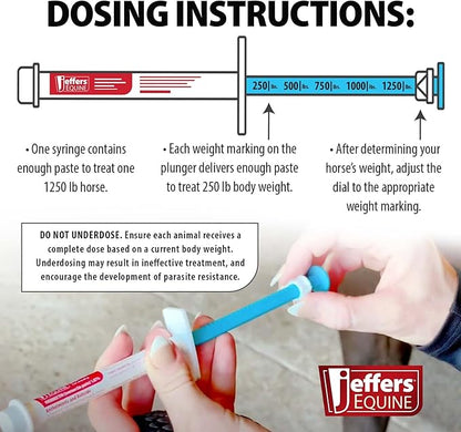 Jeffers Ivermectin Gel Dewormer for Horses - Apple Flavored, 1.87% Broad Spectrum Dewormer Paste with Syringe - Effective Parasite Control for Worms,Pinworms,Bots-Safe for Equine of All Ages-(3 Pack)