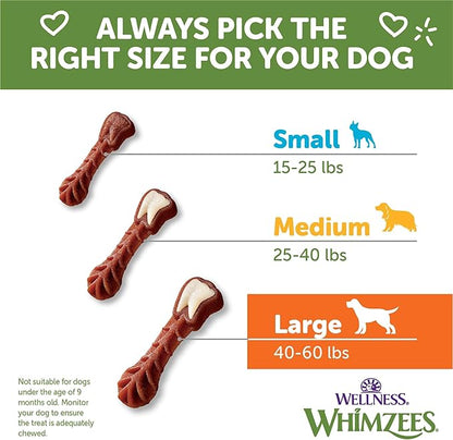 Wellness WHIMZEES Value Pack Dog Dental Treat, Chews, Freshens Breath, Large Size, 50.9 oz Box, 24 Count