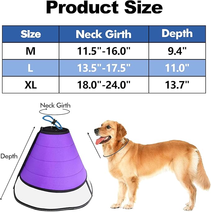 Dog Cones for Medium Large Dogs, Soft Dog Cone Collar Alternative for After Surgery
