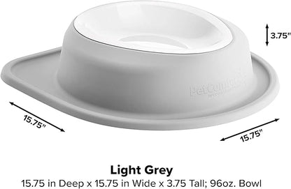 WeatherTech Single Low Pet Feeding System w/Plastic Dog/Cat Bowls - 96 oz (12 Cups) Light Grey (PSL9603LG)