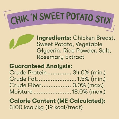 Pet 'n Shape Chik 'n Sweet Potato Stix – Made and Sourced in The USA- Natural Healthy Dog Treats, 28 Ounce