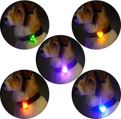 5-Pack LED Light Up Dog Collar Light, Waterproof Dog Cat Pet Safety Strobe Harness Leash Necklace Lights for Large Medium Small Dogs at Night Time Walking Camping Warning Reflective Gear Accessories