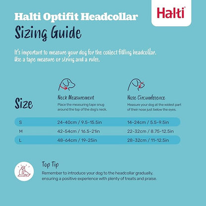 Halti Optifit Headcollar - Stop Your Dog Pulling on the Leash. Adjustable, Reflective and Lightweight, with Padded Nose Band. Dog Training Anti-Pull Collar for Medium Dogs (Size Medium)