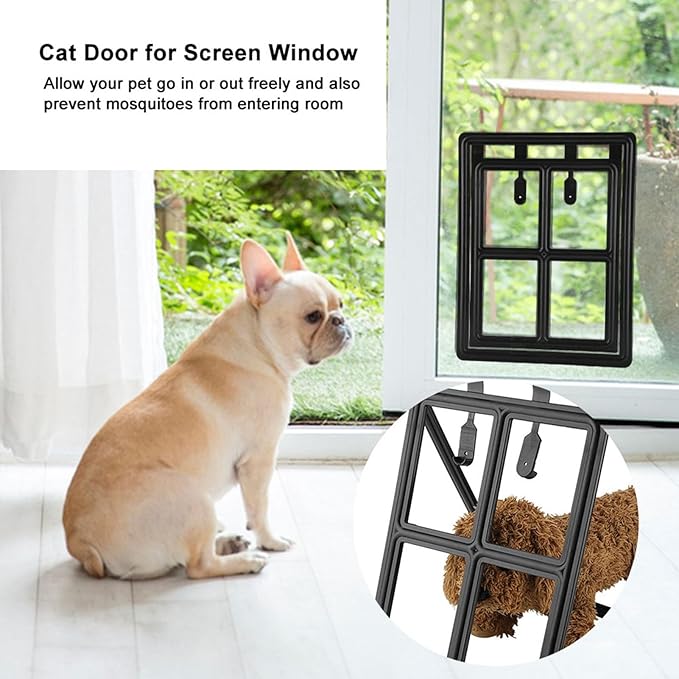 Pet Door, Sturdy Doggie Pet Door, Doggy Doggie Door, Screen Window Gate, Interior and Exterior Doors for Pet Lovers (XL Field Style)