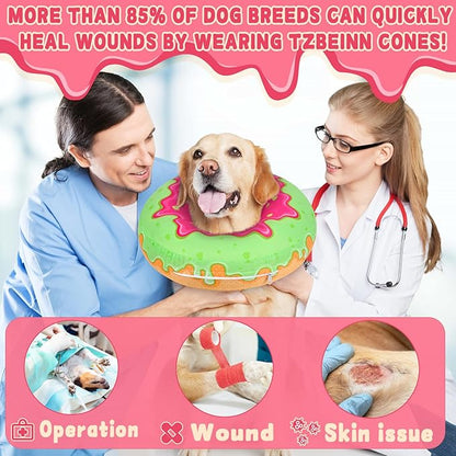 Inflatable Dog Pillow Cone Alternative After Surgery, Donut Soft Head/Neck Collar for Beagle Dachshund Medium Dogs, etc, Protective Comfortable E Collar Recovery Cone Does Not Block Vision