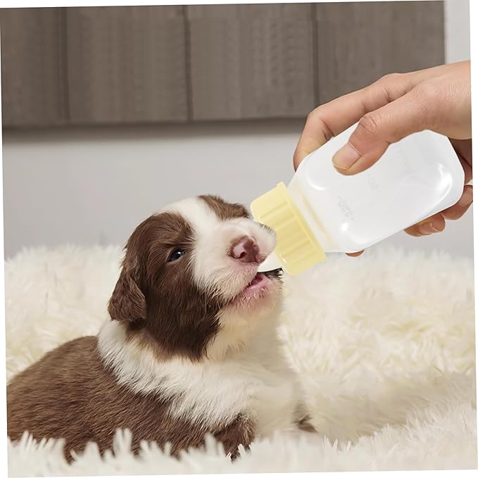 PET Feeding Bottle Set for Kittens and Puppies 3-Pack Adjustable Nursing Bottle Nipples Sturdy Plastic Feeder for Small Animals for Cat and Dog Care