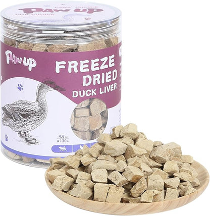 PAWUP Freeze Dried Duck Liver Cat Treats, Dog Liver Treats, High Protein Snack for Dogs, Cats, Healthy Single Ingredient, Rawhide Free, Grain Free, 4.6 oz
