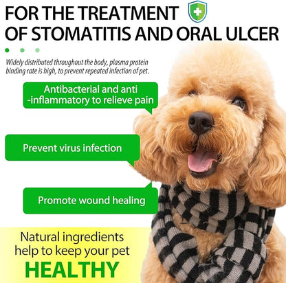 NenMaoKeNu Antibiotics for Dogs, Natural Antibiotics for Dogs, Dog Multivitamin for Pets, Dog Supplies Antibiotics, Dog Allergy and Itch Relief - 60ML
