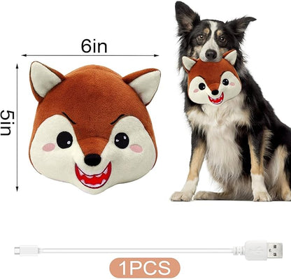 BABORUI Interactive Dog Toys Fox, Jumping Squeaky Dog Toys with Recording and Music Modes, Rechargeable Moving Dog Chew Toys for Small/Medium/Large Dogs to Keep Them Busy(Fox)