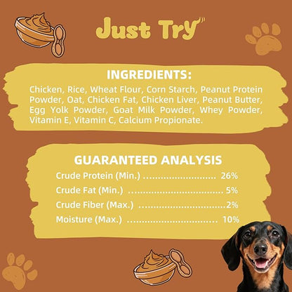 Just Try 15 OZ Dog Biscuits Peanut Butter Flavor Energy Boosting Immune Support Training Treats Healthy Dog Treats
