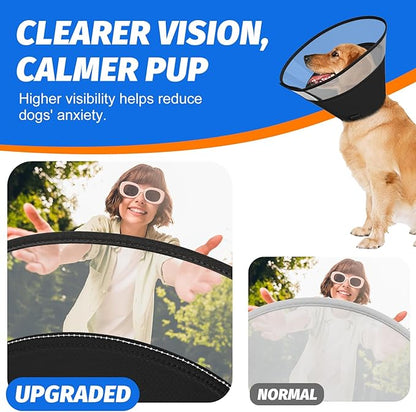 Dog Cone Collar with Soft Padding to Stop Licking, Elizabeth Recovery Collar After Surgery for Large Medium Small Dogs, Comfortable Pet Head Cone Alternative for Neutering Spay Injury(S)