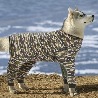 Yeapeeto Dog Onesie Surgery Recovery Suit for Large Medium Bodysuit Dogs Pajamas PJS Full Body for Shedding, Prevent Licking, Wound Protection, Cone Alternative (4XL, Camo)