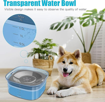 UPSKY 70oz Dog Water Bowl 2L No Spill Dog Bowls Large Capacity Spill Proof Slow Water Feeder, No Splash Dog Bowl Pet Water Dispenser Vehicle Carried Travel Slow Drinking Bowls for Messy Drinkers, Cats