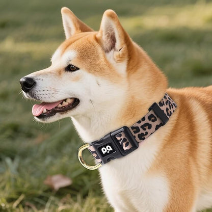 QQPETS Adjustable Soft Dog Collar: Print Flower Pink Multicolor Cute Patterns for XS Small Medium Large Pet Girl Boy Puppy Walking Running Training