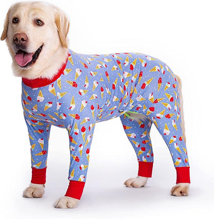 Adorable Ice Cream Surgery Recovery Suit Female Male for Dogs After Surgery Medium Large Dogs Onesie,Lightweight Dog Recovery Suit for Shedding Prevent Licking Surgical Wound,Dog Pajamas Pjs