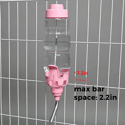 Vannon Dog Water Dispenser for Cage, 34oz Auto Feeding Crate Water Bottle for Dogs, Cats & Rabbits, Pet Nozzle Diameter: 12mm, BPA Free, Pink
