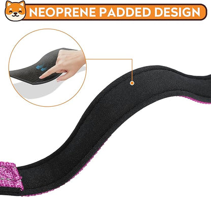 Reflective Dog Collar, Adjustable Soft Neoprene Padded Nylon Pet Collars with Buckle for Puppy and Small Dogs, Cats,Rose Red,XS