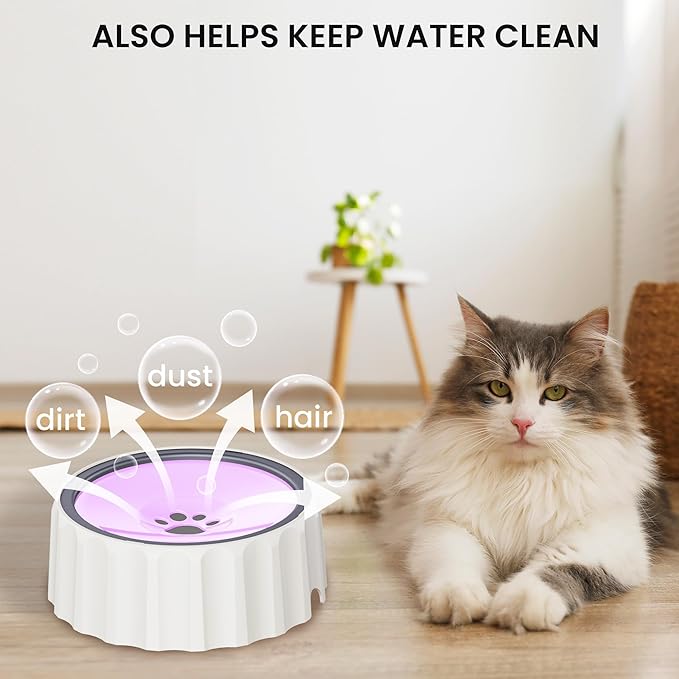Dog Small Animals Water Bowl No Spill 70oz/2L Large Capacity Dispenser Non Slip No Splash Small Animals Bowl Pet Slow Feeder No Drip Dog Water Bowl on Vehicle for Dogs and Cats - Pink