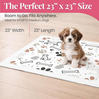 Pupiboo Disposable Dog and Cat Training Pads Highly Absorbent Pee Pads, Leak Proof Backing, for Housebreaking & Potty Training – 23x23 in (100 Count)