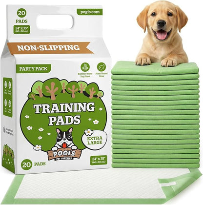 Pogi’s Potty Pads with Sticky Tabs – XL, Super Absorbent, Odor Blocking, 40-Count (24x35in)