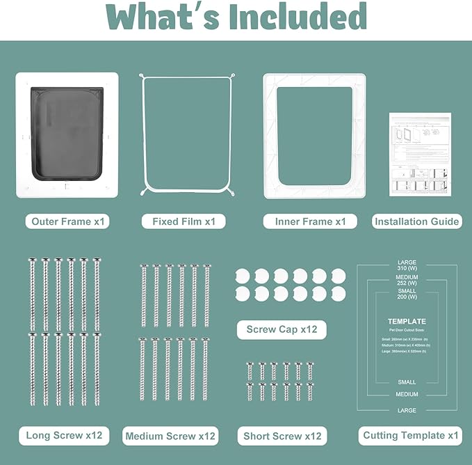 Large Dog Door, Weatherproof Pet Doors for Petite to XXXL Sized Dogs or Other Pets, Upgraded and Thickened, 11" x 16" Opening Flap Size, Easy Installation