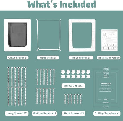 Large Dog Door, Weatherproof Pet Doors for Petite to XXXL Sized Dogs or Other Pets, Upgraded and Thickened, 11" x 16" Opening Flap Size, Easy Installation