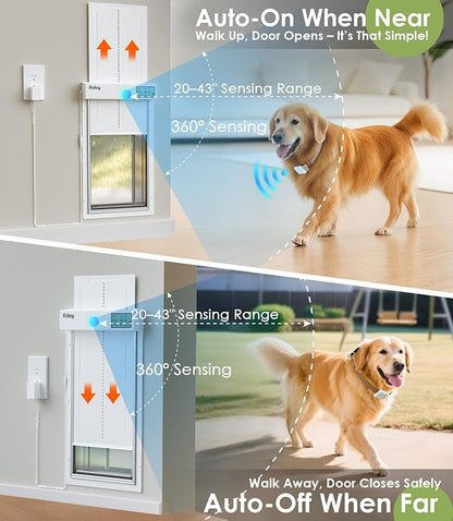 Automatic Dog Door for Wall with Collar Sensors, XLarge Smart Pet Door for Wall, Custom Scheduling & Anti-Pinch, Fits Extra Large Dogs up to 200 lbs(X-Large)
