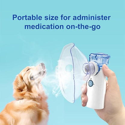 Portabe Cat Nebulizer,Handheld Nebulizer of Cool Mist for Dog Pets, USB Rechargeable Veterinary Nebulizer,Steam Inhaler for Home Office Use for Breathing Problems,Animal Use