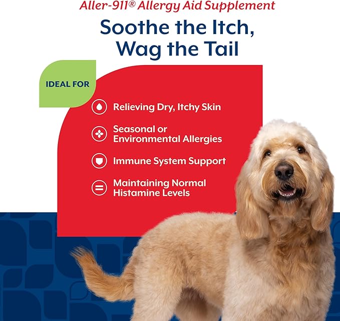 NaturVet Scoopables Aller-911 Dog Allergy Support Vitamins - Supports Immunity & Seasonal Allergies in Dogs - Hickory Smoked Bacon Flavored Pet Health Supplement | 11oz Bag