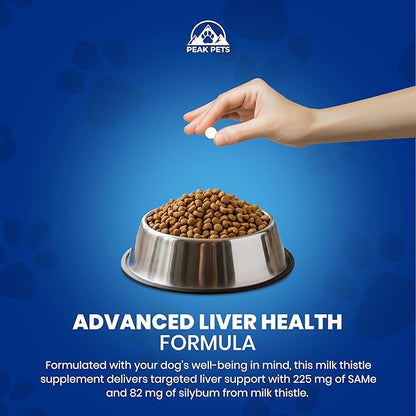 Liver Support Supplement for Medium Dogs with Silymarin (SAMe & Silybin) S-Adenosyl-L-methionine (SAM-e) & Silybum (Milk Thistle) Dog Liver Supplement - 3rd Party Tested, Non GMO - 30 Chewable Tablets