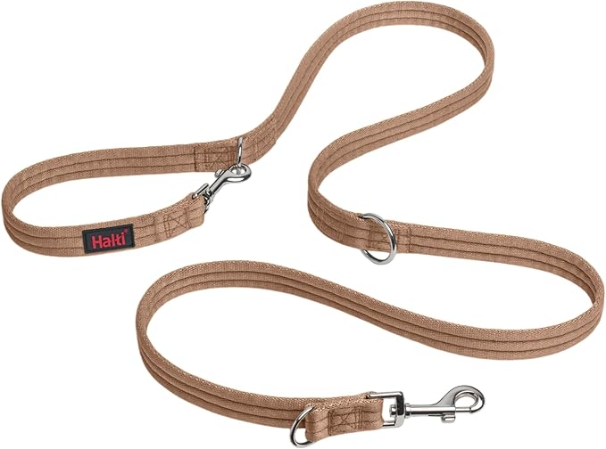 Halti Training Leash - Multifunctional Double-Ended Dog Leash, Ideal for Anti-Pulling Dog Training. Lightweight & Durable. Suitable for Small to Medium Dogs & Puppies (Size Small, Desert Sand, 2m)