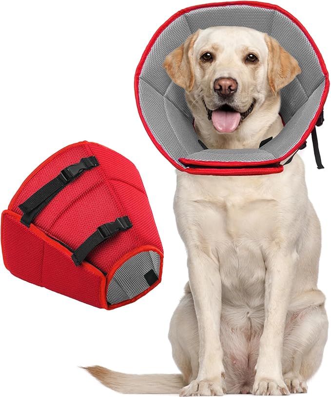 Dog Cone Collar After Surgery for Large Dogs, Adjustable Soft Cone for Dogs to Stop Licking, Professional Elizabethan Collar for Pet, Recovery Cones for Wound Healing & Hot Spots