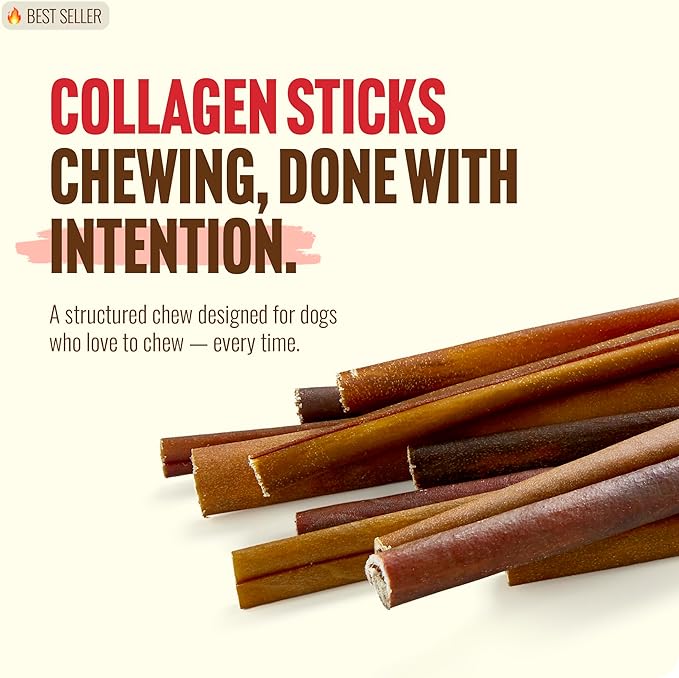 Natural Farm Odor-Free Collagen Chews, (12-Inch, 12-Pack), Long Lasting Bully Sticks & Rawhide Alternative Dog Treats, 95% Collagen, High Protein Best Dental Dog Treats – Medium & Large Dogs