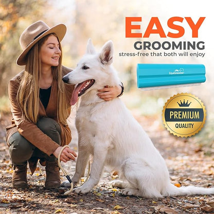 EasyGroomer Deshedding Brush for Dogs & Cats – Undercoat Grooming Tool for Short & Long Hair, Removes Loose Fur & Dirt, Reduces Shedding for Small & Large Pets, Turquoise