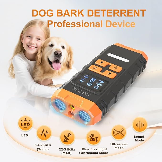 Ultrasonic Dog Trainer G3, Anti-Barking Device for Dogs, 2025 Upgraded Sonic Bark Deterrent, 5-in-1 Handheld Discipline Training Tool to Stop and Control Barks, Bad behaviors