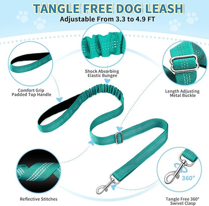 SlowTon No Pull Small Dog Harness and Leash Set, Puppy Soft Vest Harness Neck & Chest Adjustable, Reflective Lightweight Harness & Anti-Twist Pet Lead Combo for Small Medium Dogs(BL-Front Clip,XXS)