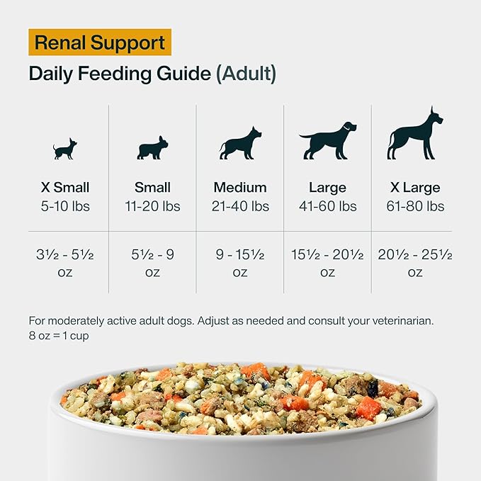 JustFoodForDogs Vet RX Pantry Fresh Prescription Dog Food, Human Grade, Vet Recommended Fresh Pet Meal or Toppers, Limited Ingredient, Prescription Diet, Renal Support Low Protein (12.5oz, 12 Pack)