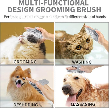 Professional 7 in 1 Dog Paw Cleaner for Dogs & Cats - Includes 1 Portable Paw Washer, 1 Bath Brush, 2 Dog Toothbrushes and 3 Absorbent Towels Note: Fits Paws 1.5 to 2.5 Inches Wide (Medium, Grey)